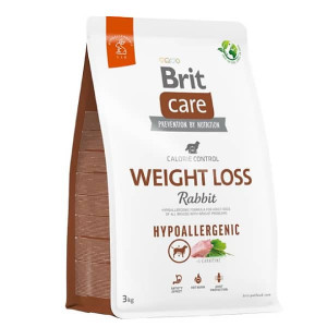 BRIT CARE DOG WEIGHT LOSS RABBIT sausā barība suņiem Trusis 3kg